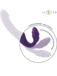 VIBRADOR DOBLE CONTROL REMOTO SILICONA SUAVE VIOLETA 20CM DE LA MARCA INTENSE FUN