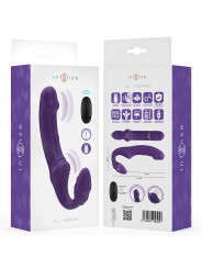 VIBRADOR DOBLE CONTROL REMOTO SILICONA SUAVE VIOLETA 20CM DE LA MARCA INTENSE FUN