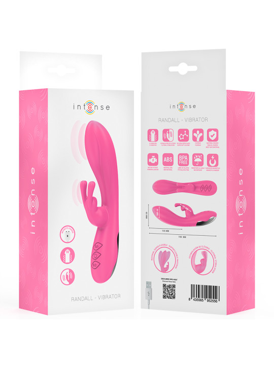VIBRADOR RABBIT RANDALL 10 MODOS ROSA ESTIMULACIÓN DUAL DE LA MARCA INTENSE FUN