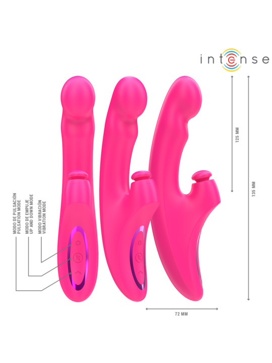 VIBRADOR 3 EN 1 EMI SUCCIÓN CLITORIS 10 MODOS ROSA DE LA MARCA INTENSE FUN