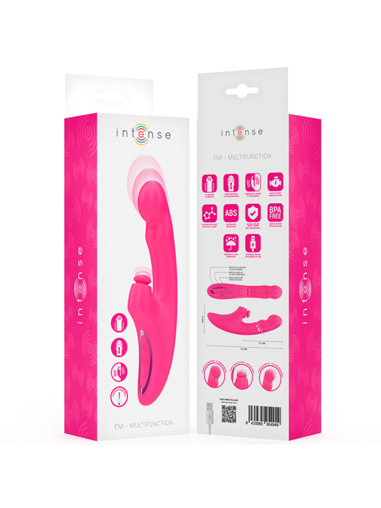 VIBRADOR 3 EN 1 EMI SUCCIÓN CLITORIS 10 MODOS ROSA DE LA MARCA INTENSE FUN