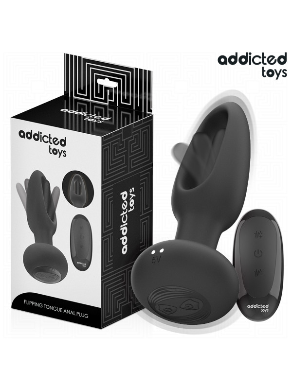 PLUG ANAL VIBRADOR CON LENGUA Y CONTROL REMOTO DE LA MARCA ADDICTED TOYS
