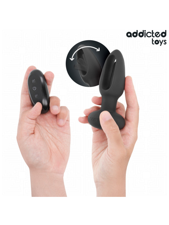 PLUG ANAL VIBRADOR CON LENGUA Y CONTROL REMOTO DE LA MARCA ADDICTED TOYS