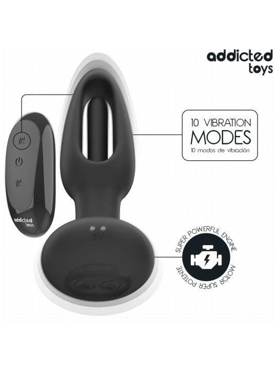PLUG ANAL VIBRADOR CON LENGUA Y CONTROL REMOTO DE LA MARCA ADDICTED TOYS