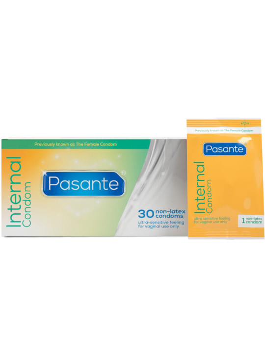 PRESERVATIVOS FEMENINOS INTERNOS SIN LÁTEX CAJA 30 UNIDADES DE LA MARCA PASANTE