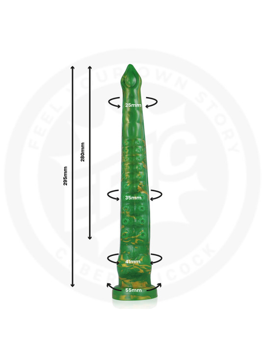 DILDO SILICONA VERDE ERGONÓMICO ESTIMULACIÓN PROFUNDA DE LA MARCA EPIC