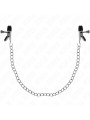 PINZAS PLANAS PEZONES NEGRO CADENA PLATEADA KINK 34CM DE LA MARCA KINK NIPPLE GRIP