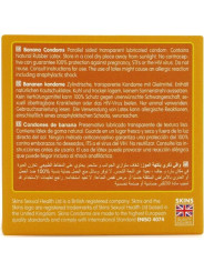 PRESERVATIVOS SABOR PLÁTANO SKINS PREMIUM PACK 4 UNIDADES DE LA MARCA SKINS