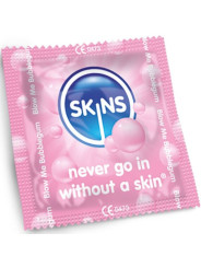 SKINS PRESERVATIVOS SABOR CHICLE FRUTAL PACK 4 UNIDADES DE LA MARCA SKINS