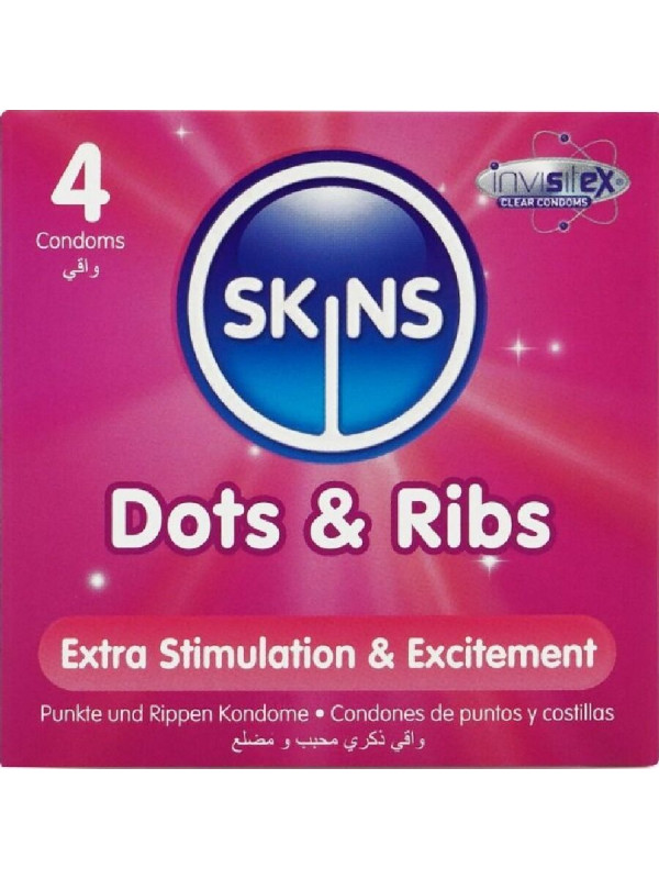 SKINS PRESERVATIVOS TEXTURAS PUNTOS Y ESTRIAS PACK 4 DE LA MARCA SKINS