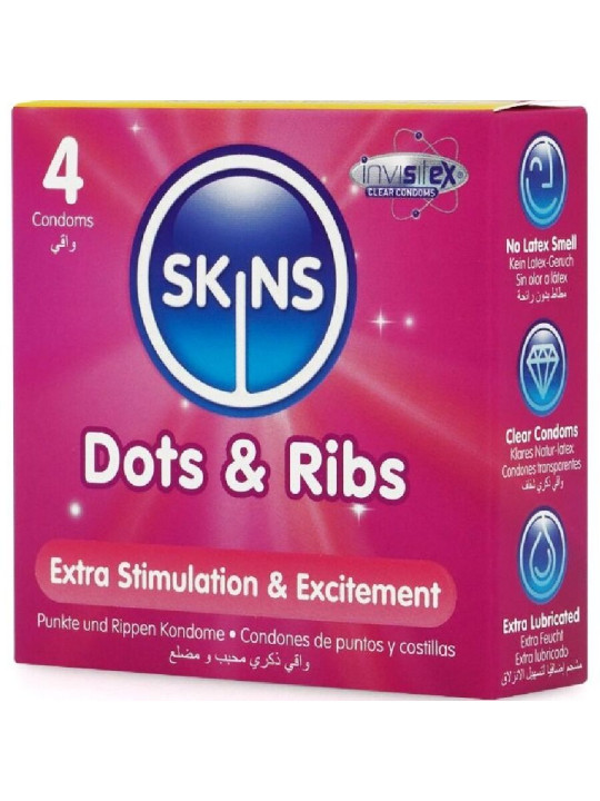 SKINS PRESERVATIVOS TEXTURAS PUNTOS Y ESTRIAS PACK 4 DE LA MARCA SKINS