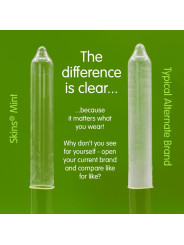 PRESERVATIVOS SKINS SABOR MENTA REFRESCANTE PACK 4 UNIDADES DE LA MARCA SKINS