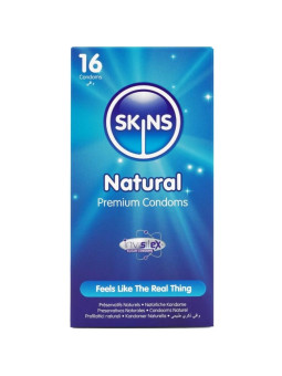 PRESERVATIVOS SKINS NATURAL LÁTEX PREMIUM PACK 16 UNIDADES DE LA MARCA SKINS