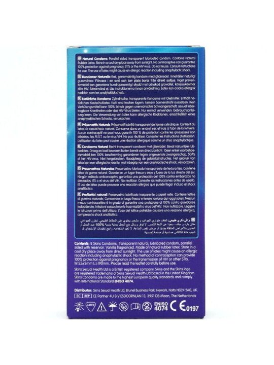 SKINS PRESERVATIVOS NATURALES ULTRAFINOS PACK 8 UNIDADES DE LA MARCA SKINS
