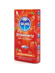 PRESERVATIVOS SKINS SABOR FRESA PACK 8 UNIDADES DE LA MARCA SKINS
