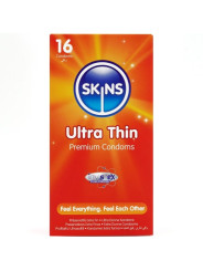 PACK 16 PRESERVATIVOS ULTRAFINOS SKINS VAINILLA LUBRICADOS DE LA MARCA SKINS