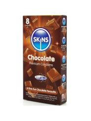 SKINS PRESERVATIVOS SABOR CHOCOLATE PACK 8 UNIDADES DE LA MARCA SKINS