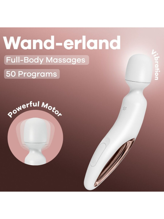 SATISFYER WAND ERLAND VIBRADOR MASAJEADOR SILICONA BLANCO DE LA MARCA SATISFYER WAND