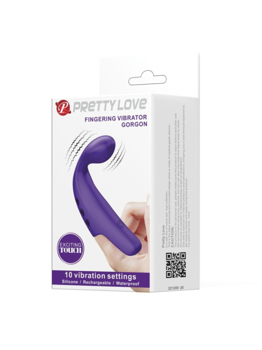 VIBRADOR DE DEDO RECARGABLE 10 MODOS SILICONA SUAVE DE LA MARCA PRETTY LOVE SMART