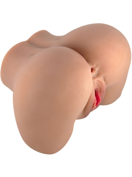 MASTURBADOR REALISTA DOBLE ENTRADA VIBRADOR CONTROL REMOTO DE LA MARCA CRAZY BULL
