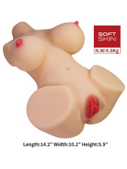 MASTURBADOR FEMENINO TORSO REALISTICO VAGINA ANAL EMMA DE LA MARCA CRAZY BULL