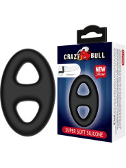 ANILLO PENIANO DOBLE SILICONA SUAVE PARA ERECCIONES DE LA MARCA CRAZY BULL