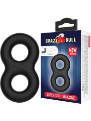 ANILLO DOBLE SILICONA MÉDICA PARA ERECCIONES POTENTES DE LA MARCA CRAZY BULL