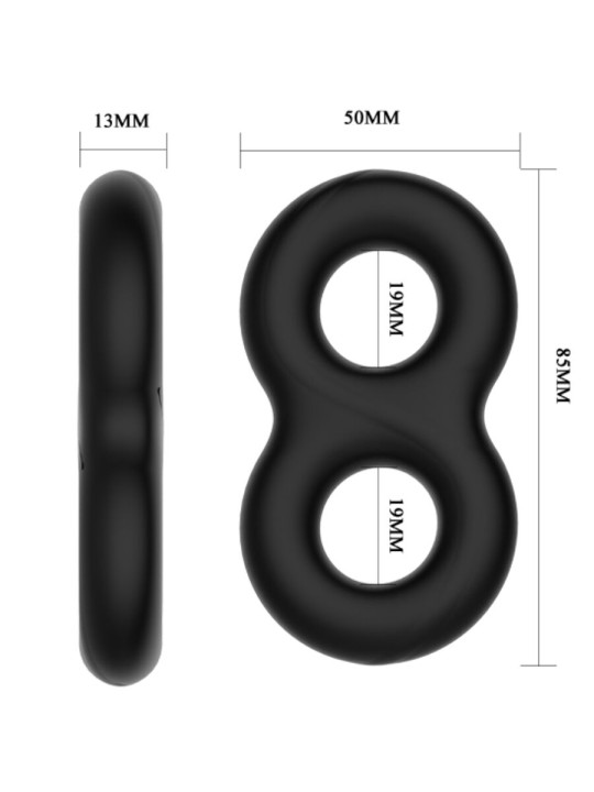 ANILLO DOBLE SILICONA MÉDICA PARA ERECCIONES POTENTES DE LA MARCA CRAZY BULL