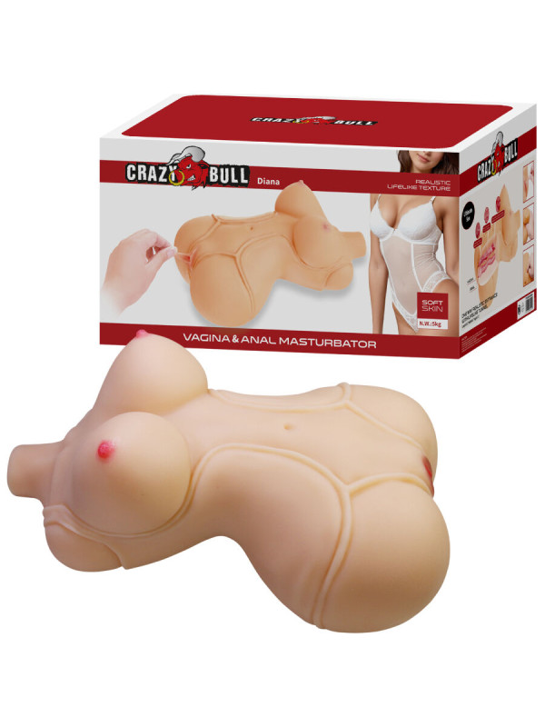 DIANA TORSO FEMENINO REALISTA VAGINAL ANAL 5KG SEXSHOP DE LA MARCA CRAZY BULL