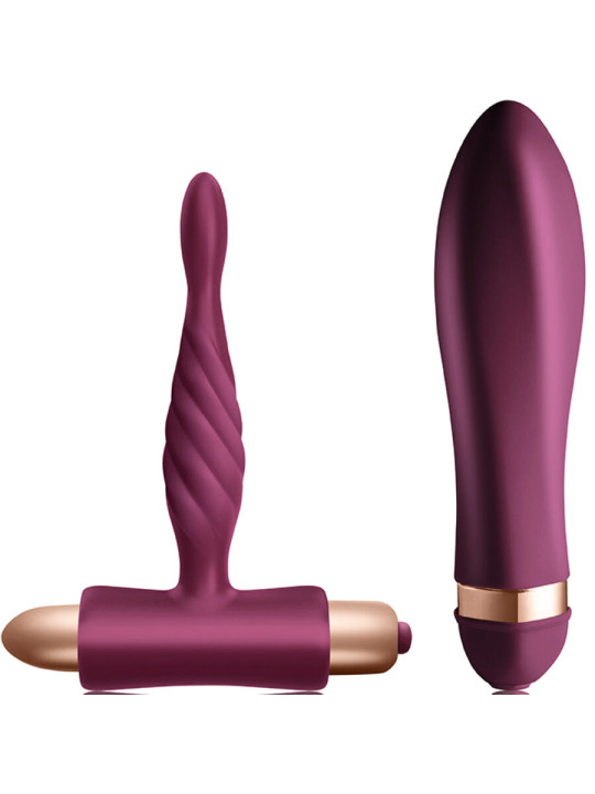 KIT DARE VIBRADOR TRENZADO Y PLUG ANAL PRINCIPIANTES DE LA MARCA CLIMAXIMUM