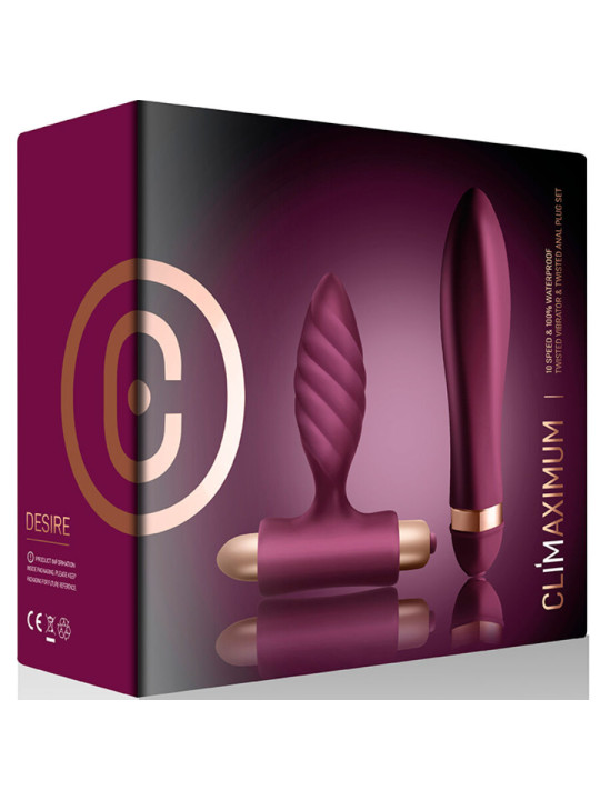 KIT VIBRADOR PLUG ANAL CLIMAXIMUM ESTIMULACIÓN DUAL DE LA MARCA CLIMAXIMUM