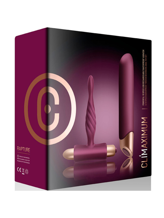KIT VIBRADOR Y PLUG ANAL PRINCIPIANTES PAREJAS MIYANA PHAROS DE LA MARCA CLIMAXIMUM