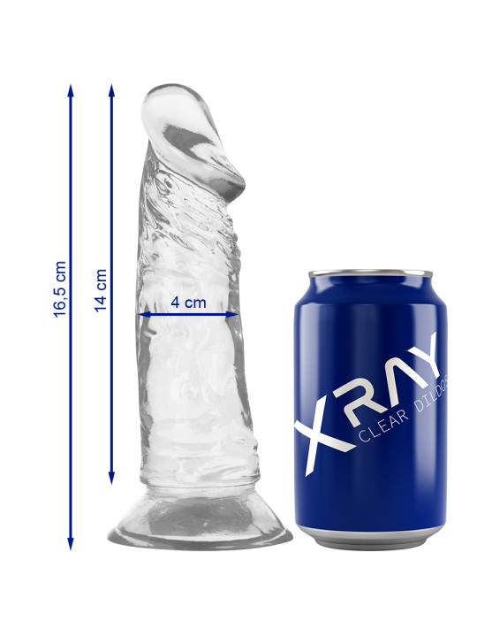 DILDO TRANSPARENTE VENTOSA 16.5CM JELLY HIPOALERGÉNICO DE LA MARCA X RAY
