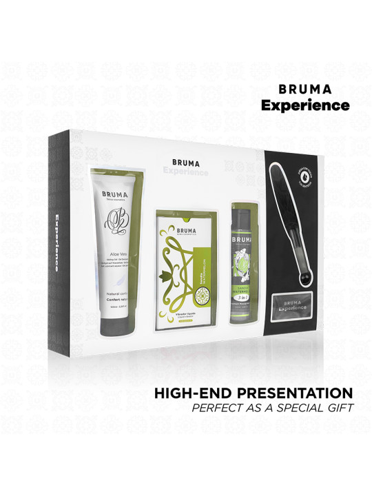 KIT SENSORIAL SABOR SANDÍA VIBRADOR LÍQUIDO Y ACCESORIOS DE LA MARCA BRUMA