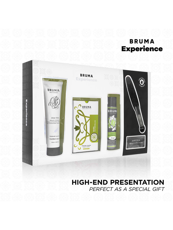 KIT SENSORIAL SABOR SANDÍA VIBRADOR LÍQUIDO Y ACCESORIOS DE LA MARCA BRUMA