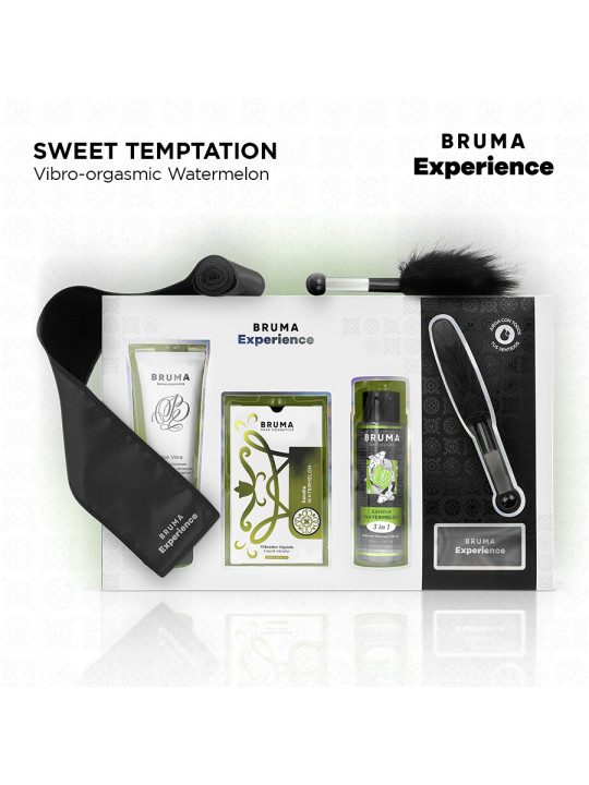 KIT SENSORIAL SABOR SANDÍA VIBRADOR LÍQUIDO Y ACCESORIOS DE LA MARCA BRUMA