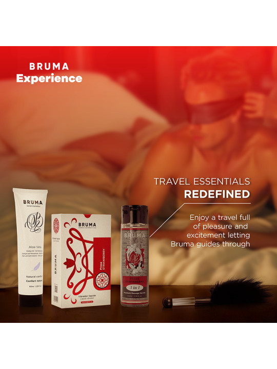 KIT SENSUAL FRESA LUBRICANTE VIBRADOR MASAGE PLUMA SEDA DE LA MARCA BRUMA