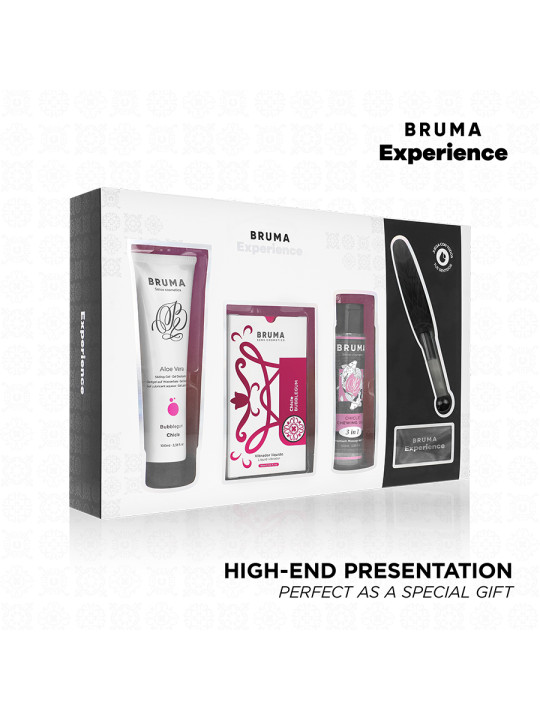 KIT SENSUAL BRUMA XPERIENCE VIBRADOR LUBRICANTE SABOR CHICLE DE LA MARCA BRUMA