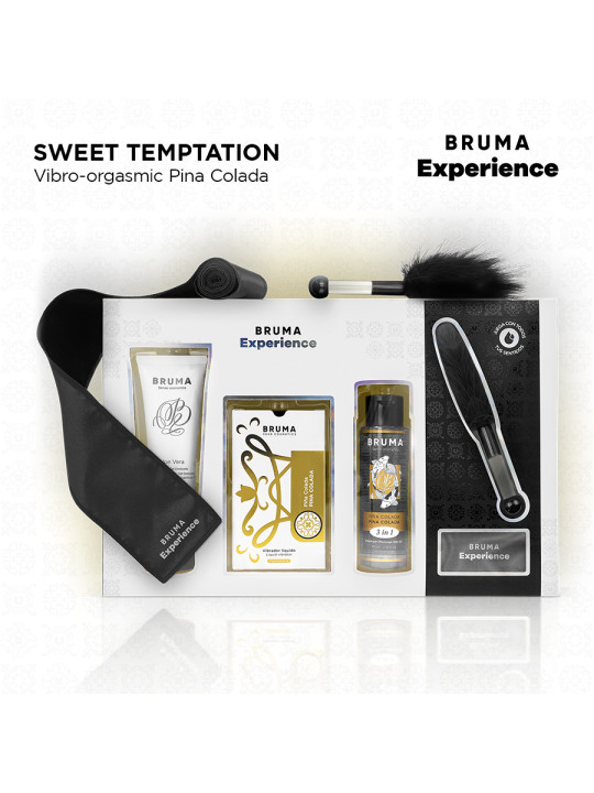 KIT SENSUAL PIÑA COLADA VIBRADOR LUBRICANTE MASAJE DE LA MARCA BRUMA