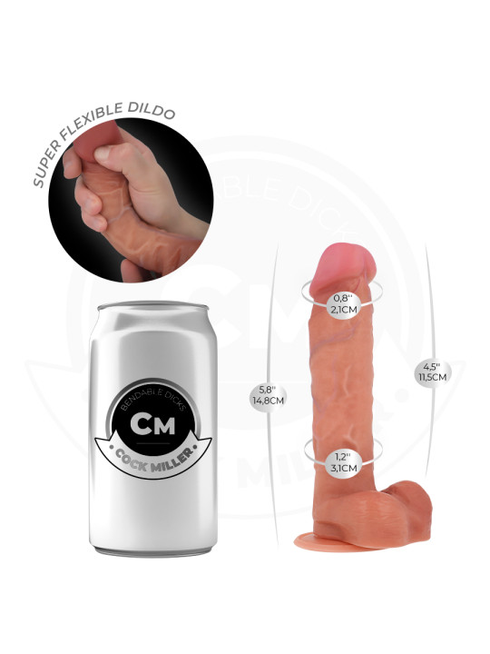 DILDO ARTICULABLE HIPERREALISTA SILICONA MEDICA 14,8 CM DE LA MARCA COCK MILLER