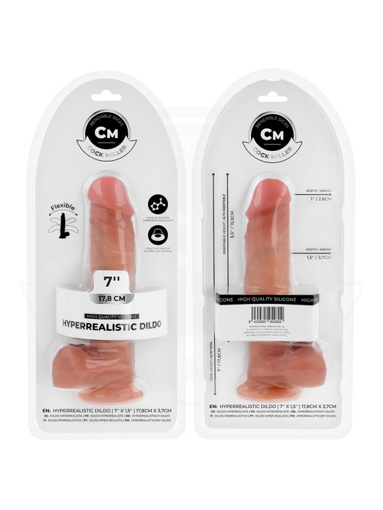 DILDO HIPERREALISTA ARTICULABLE SILICONA 17CM VENTOSA DE LA MARCA COCK MILLER