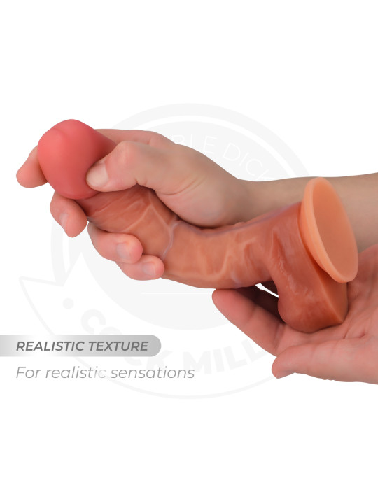 DILDO HIPERREALISTA ARTICULABLE SILICONA 19CM VENTOSA DE LA MARCA COCK MILLER