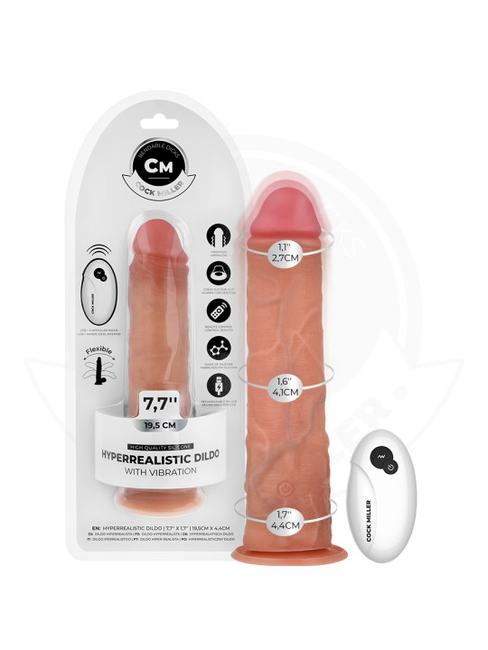 DILDO HIPERREALISTICO VIBRADOR CONTROL REMOTO SILICONA DE LA MARCA COCK MILLER