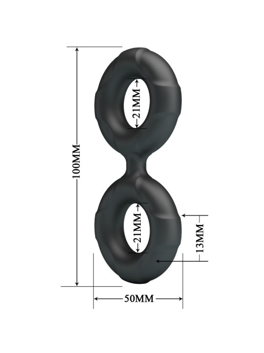 ANILLO DOBLE SILICONA CRAZY BULL RADWAN CONTROL EYACULACIÓN DE LA MARCA CRAZY BULL