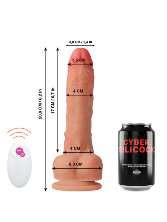 MASTER HUCK DILDO REALISTA CON CONTROL REMOTO 20.9 CM DE LA MARCA CYBER SILICOCK