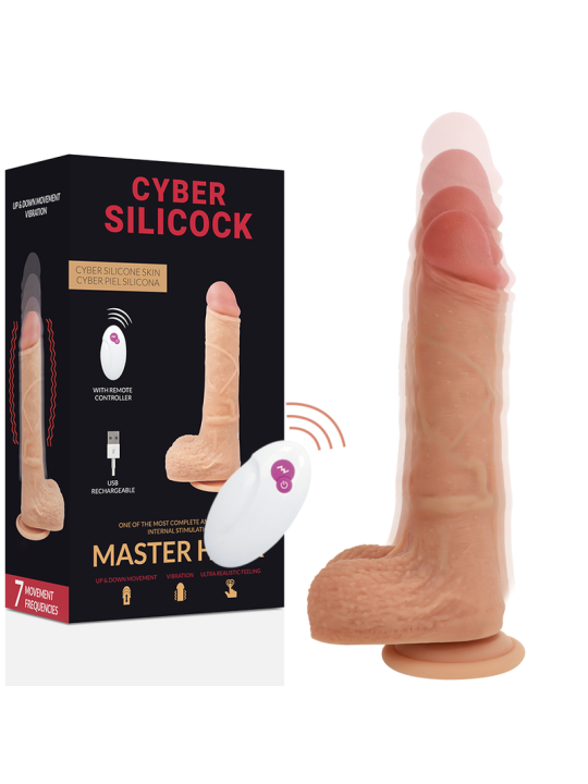 MASTER HUCK DILDO REALISTA CON CONTROL REMOTO 20.9 CM DE LA MARCA CYBER SILICOCK