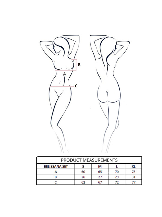 PASSION BELISSANA SET SUJETADOR TANGA BLANCO S M