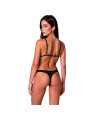 PASSION RESILQUE SET SUJETADOR TANGA NEGRO S M