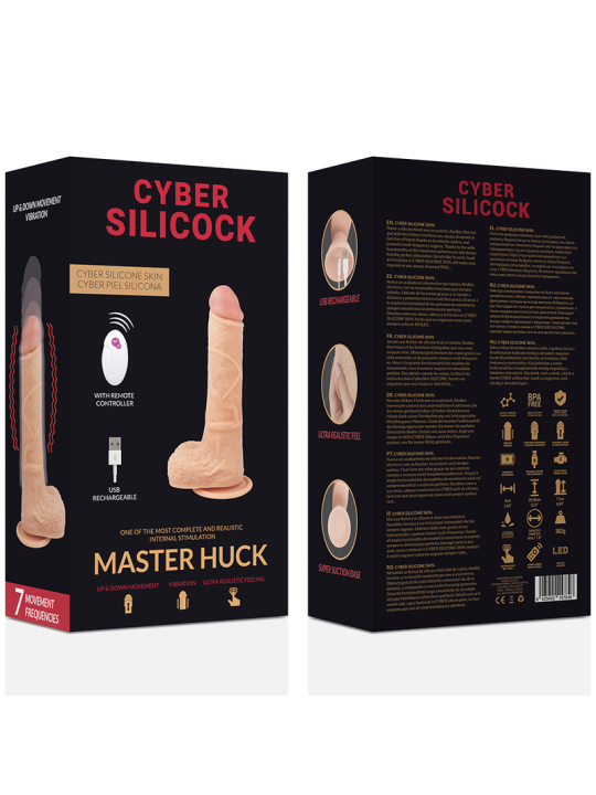 MASTER HUCK DILDO REALISTA CON CONTROL REMOTO 20.9 CM DE LA MARCA CYBER SILICOCK