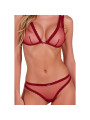PASSION BELISSANA SET SUJETADOR TANGA BURDEOS S M